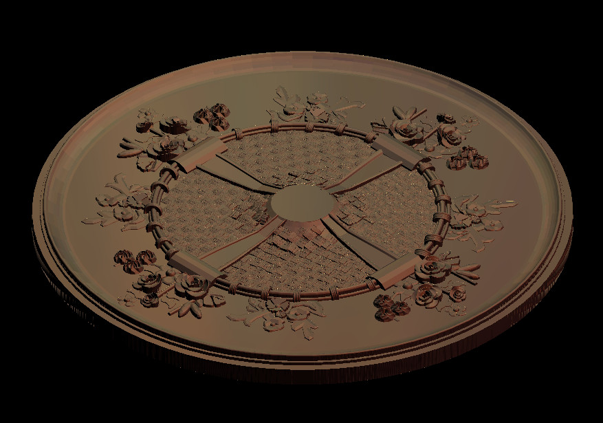CNC    Artcam R115  STL  3D  ÷Ʈ   /3D Round plate ring Relief Model in STL format for CNC Router Carving Engraving Artcam aspi
